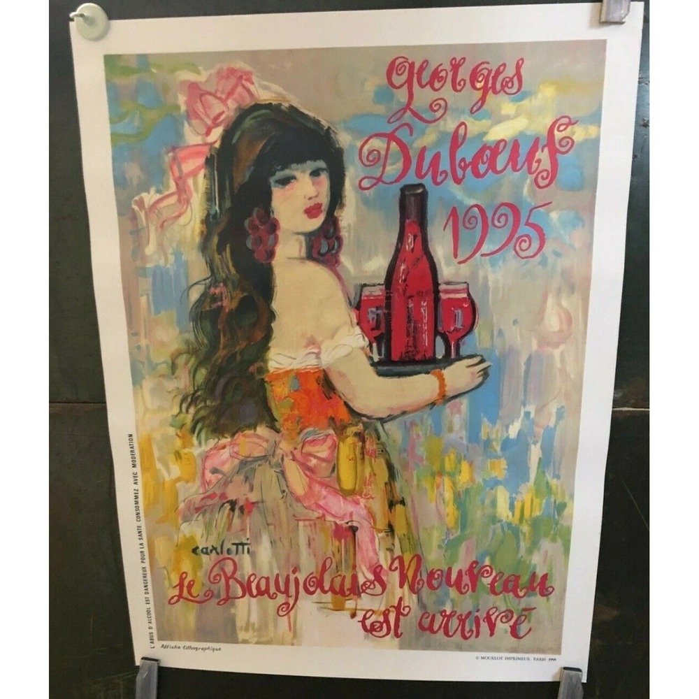 VINTAGE POSTER Georges Dubeous 1995 L'abus D' Alcool Lithograph Iconic Art Piece